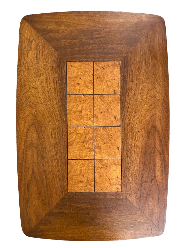 Lane Walnut Mid Century Table with Burl Inserts (companion table available in store)