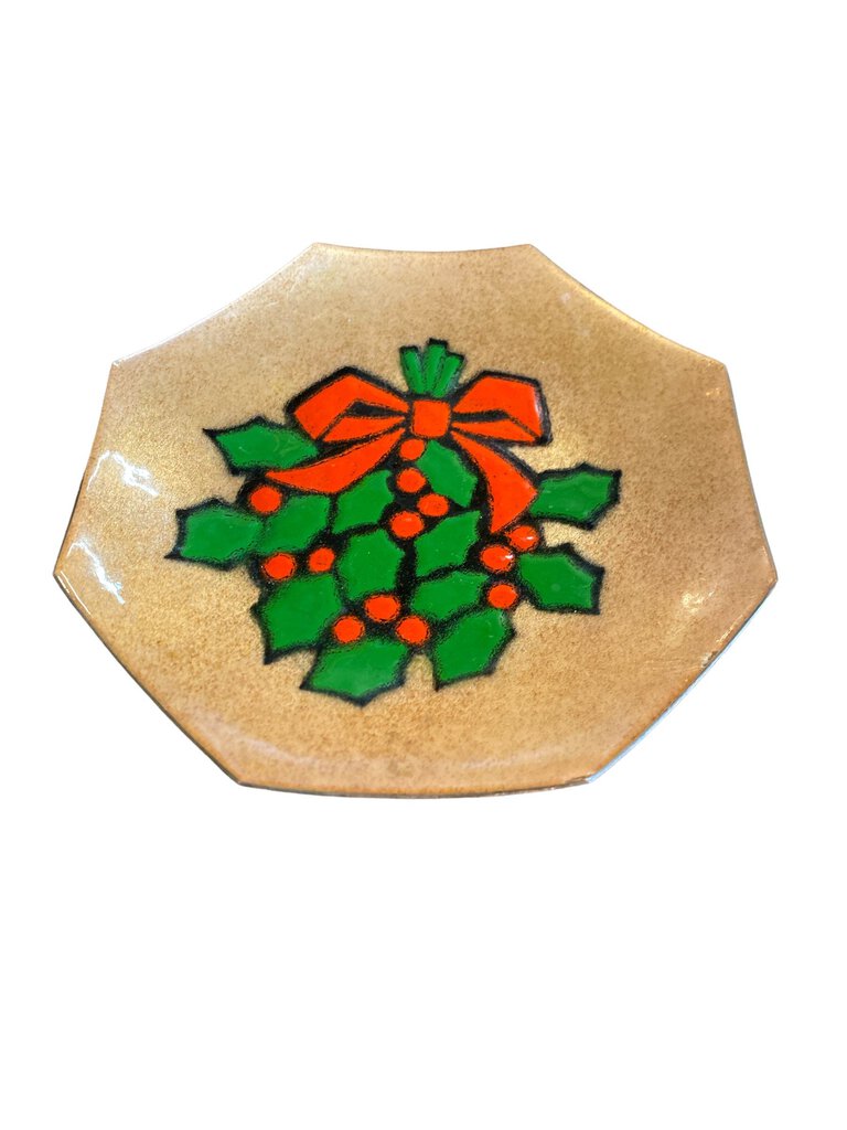 Mid Century Modern Annemarie Davidson Enamel Holiday Tray Catch All