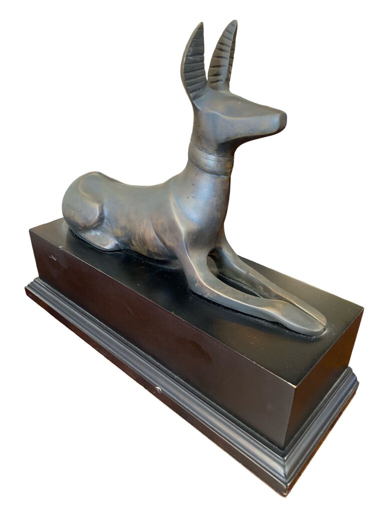 Vintage Ethan Allen Jackal Bronze Pair of Bookends (Set of 2)