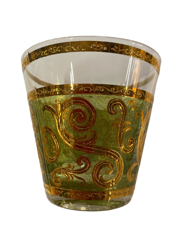 MCM Culver Toledo Low Ball Cocktail Glass 22K Gold Set of 9