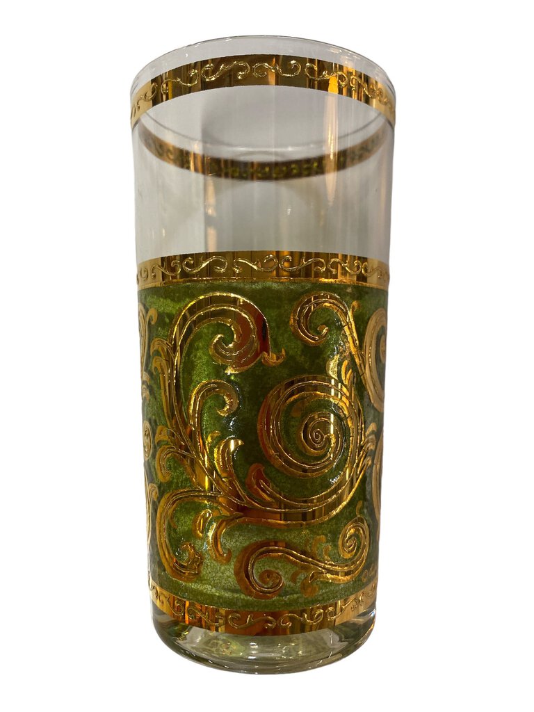 MCM Culver Toledo Highball Cocktail Glass 22K Gold Set of 6