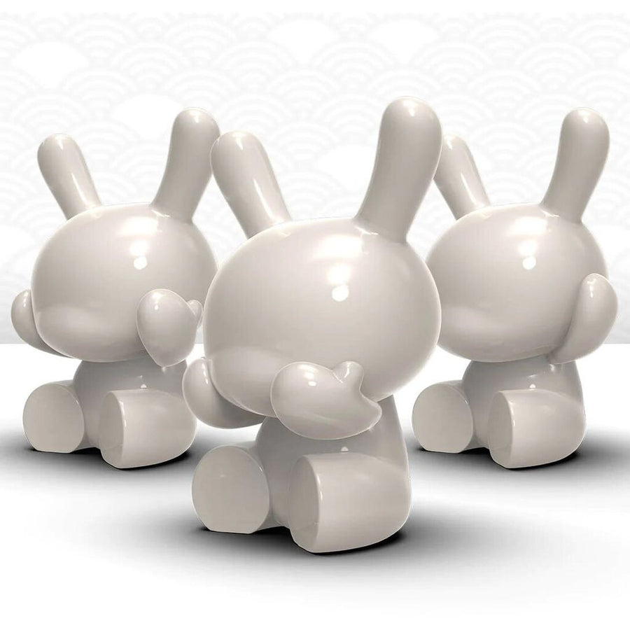 Three Wise Dunnys 5” Porcelain 3-Pack – Blue Mist Crackle Glaze Edition