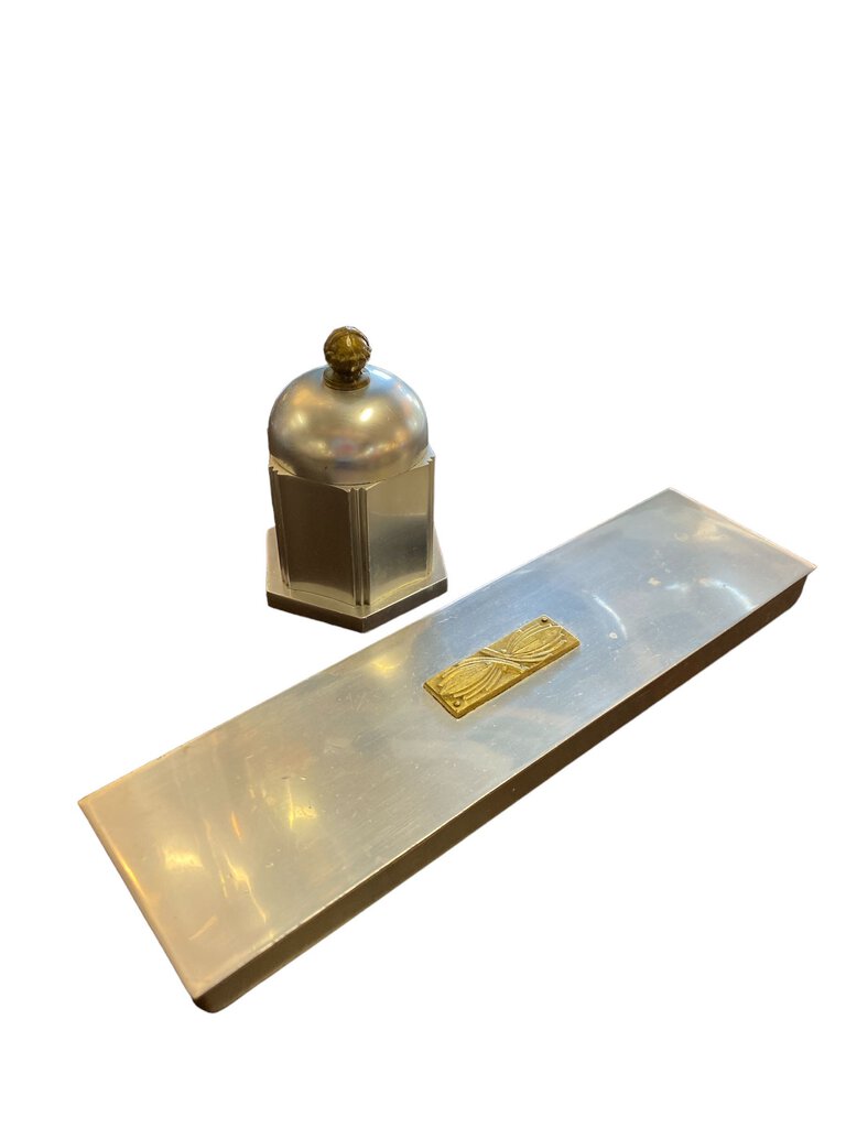 Mid Century Modern Kensington Desk Set (pair of covered containers)