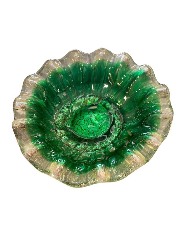 Murano in Green with Silver Speckles Bowl