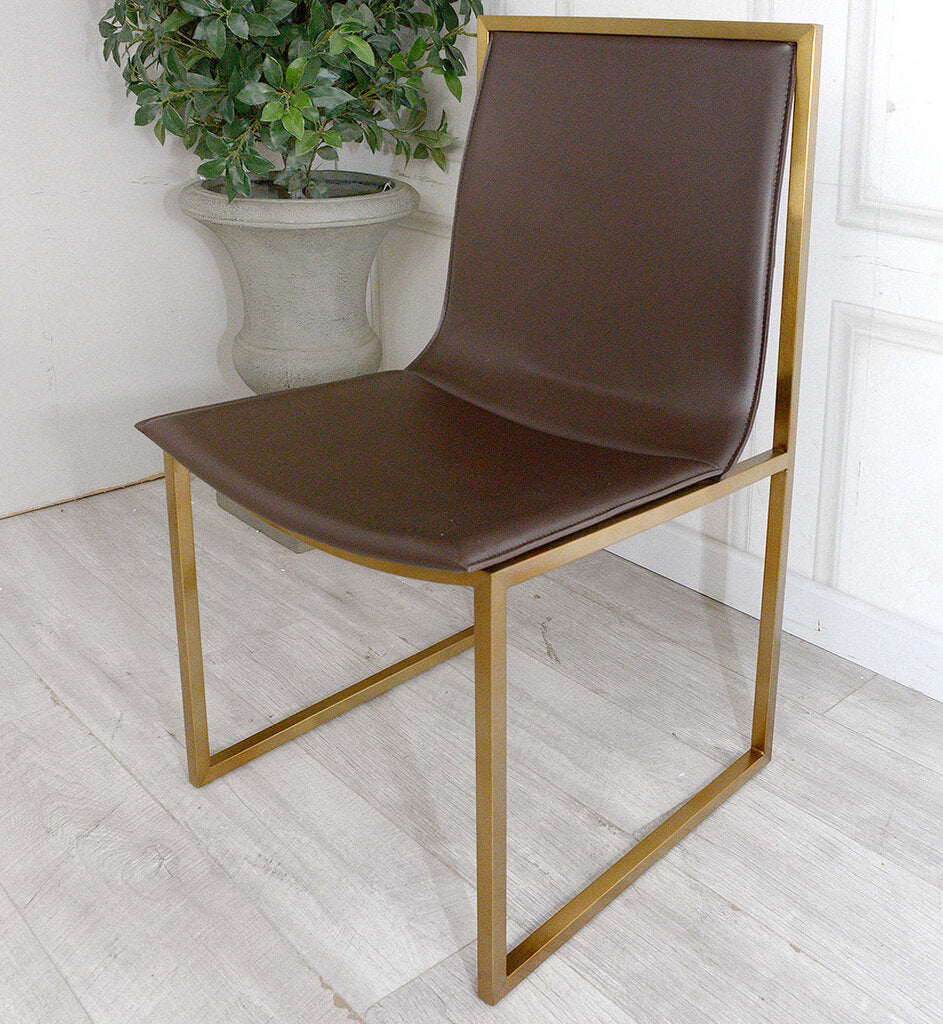 Harley Tabacco & Brass Dining Chairs