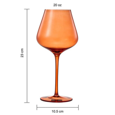 Khen Colored Crystal Wine Glass Set of 6 Large 20 oz Glasses