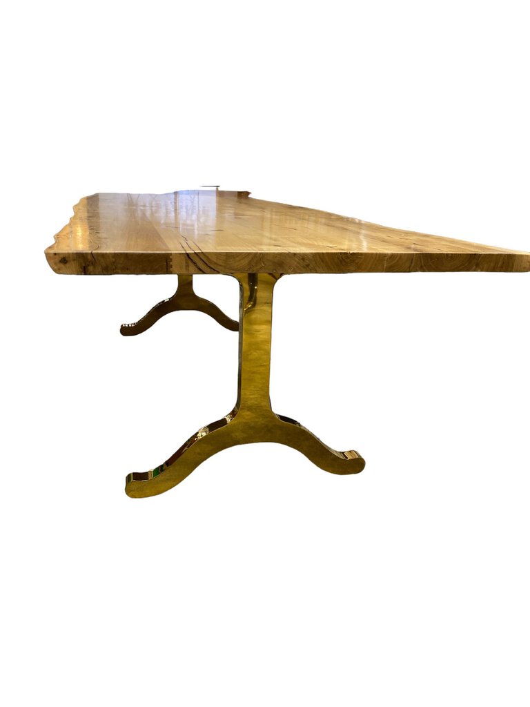 Live Edge Dining Table w/ gold legs