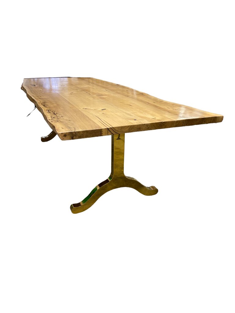 Live Edge Dining Table w/ gold legs