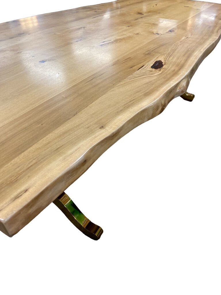 Live Edge Dining Table w/ gold legs