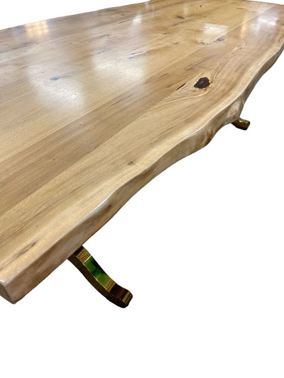Live Edge Dining Table w/ gold legs