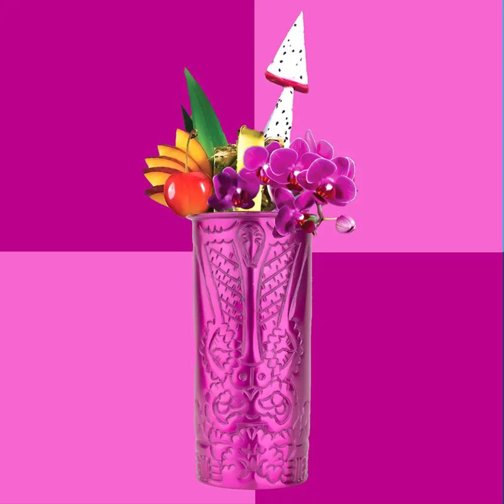 Mid-Century Legends of Hawaii Magenta Tiki Mug ~ Lona ~