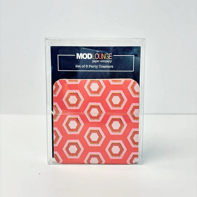 Pink Hexagon Coasters