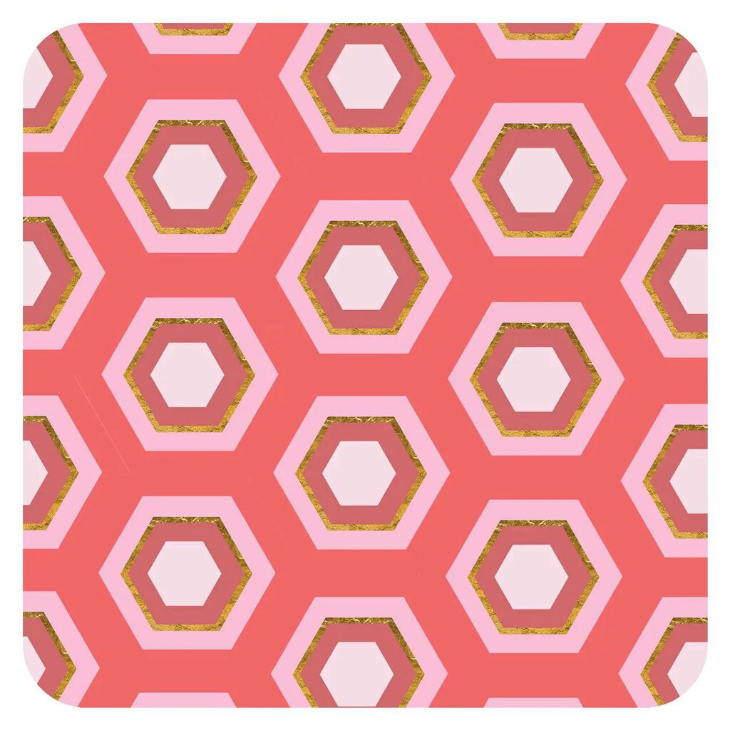 Pink Hexagon Coasters