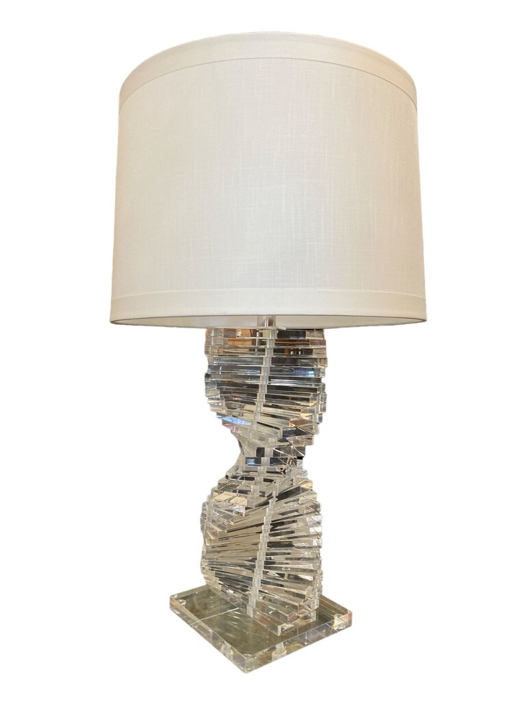 Mid Century Monumental Stacked Lucite Lamp