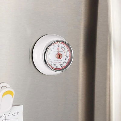 "Retro" Kitchen Timer, White, 2.75" X 1.25"