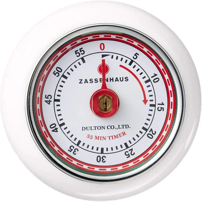 "Retro" Kitchen Timer, White, 2.75" X 1.25"
