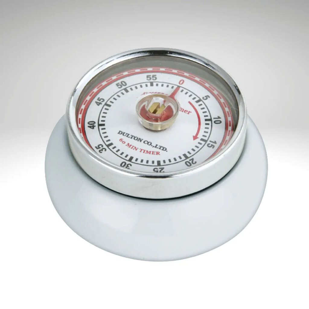 "Retro" Kitchen Timer, White, 2.75" X 1.25"