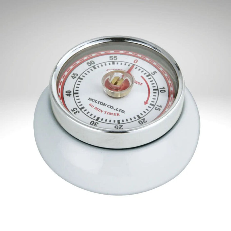 "Retro" Kitchen Timer, White, 2.75" X 1.25"