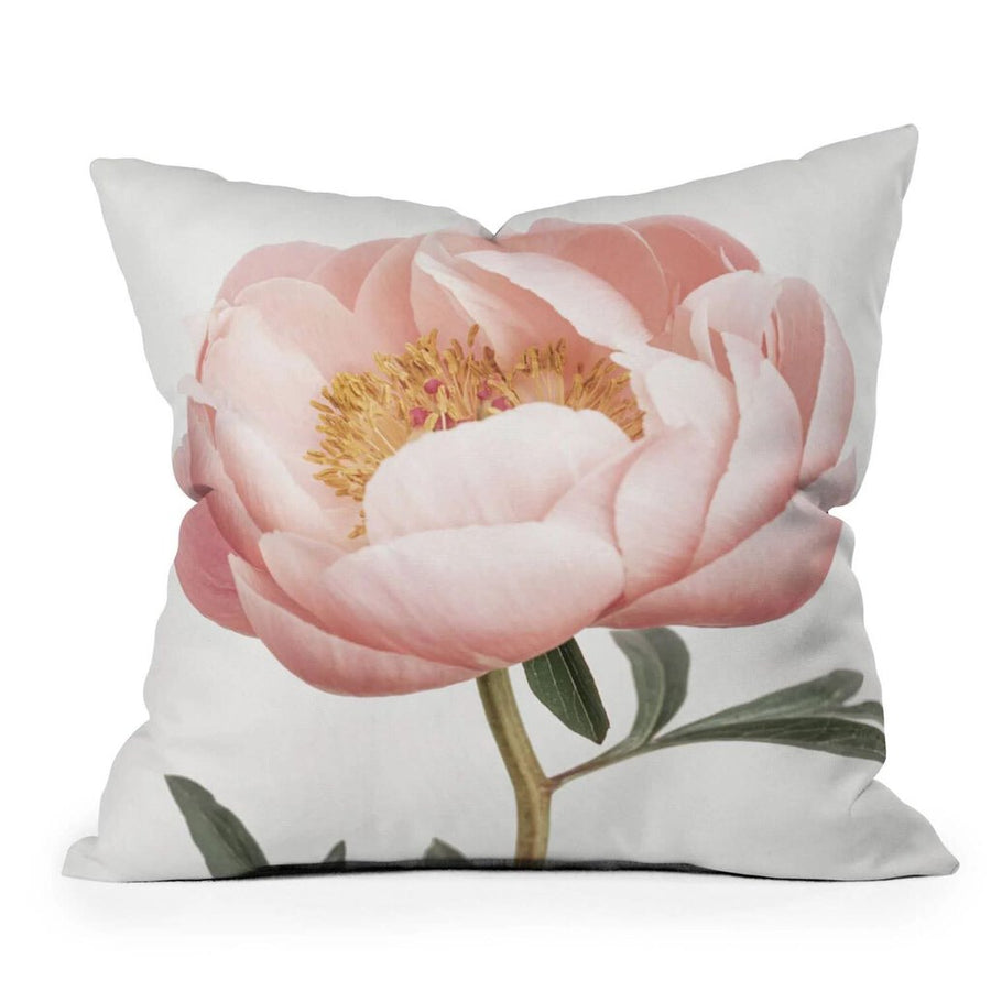 Sisi and Seb Coral Peony Throw Pillow