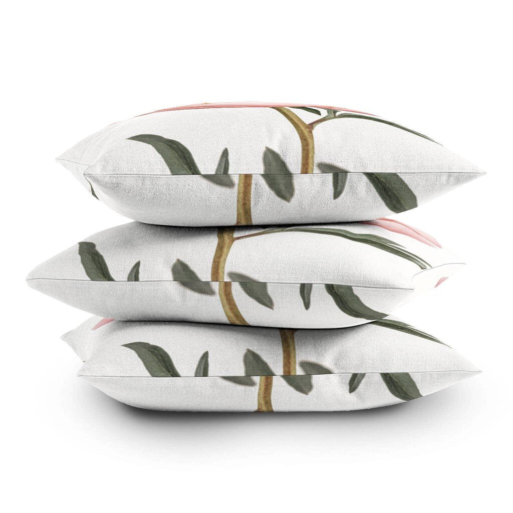 Sisi and Seb Coral Peony Throw Pillow