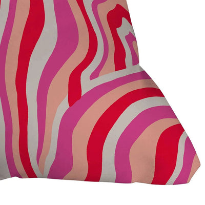 Sunshinecanteen Pink Zebra Stripes Throw Pillow
