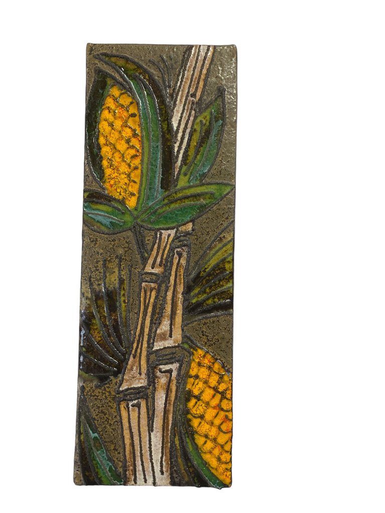 Mid Century West German Handmade Corn Wall Tile by Ruscha 779/2