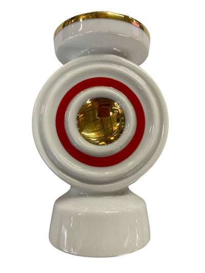 Vintage Plankenhammer Bavarian Gold and Red Geometric Design Vase or Candle Holder