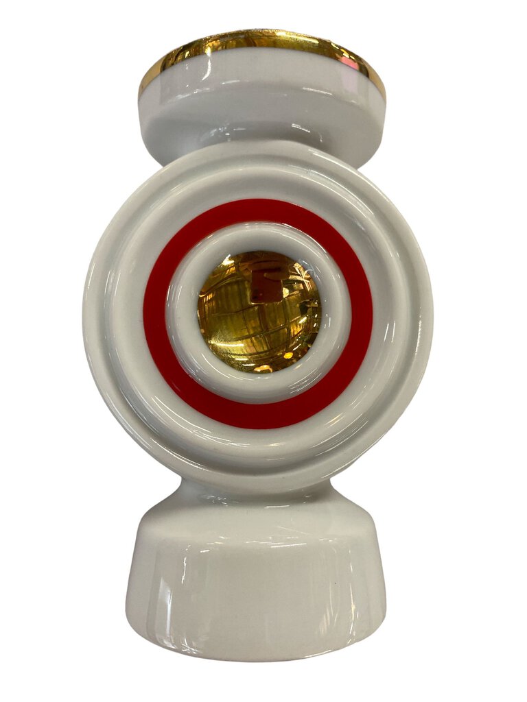 Vintage Plankenhammer Bavarian Gold and Red Geometric Design Vase or Candle Holder