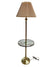 Brass Floor Lamp with Glass Table 58" H
