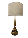 Mid Century Modern Walnut and Brass Monumental Lamps Tony Paul