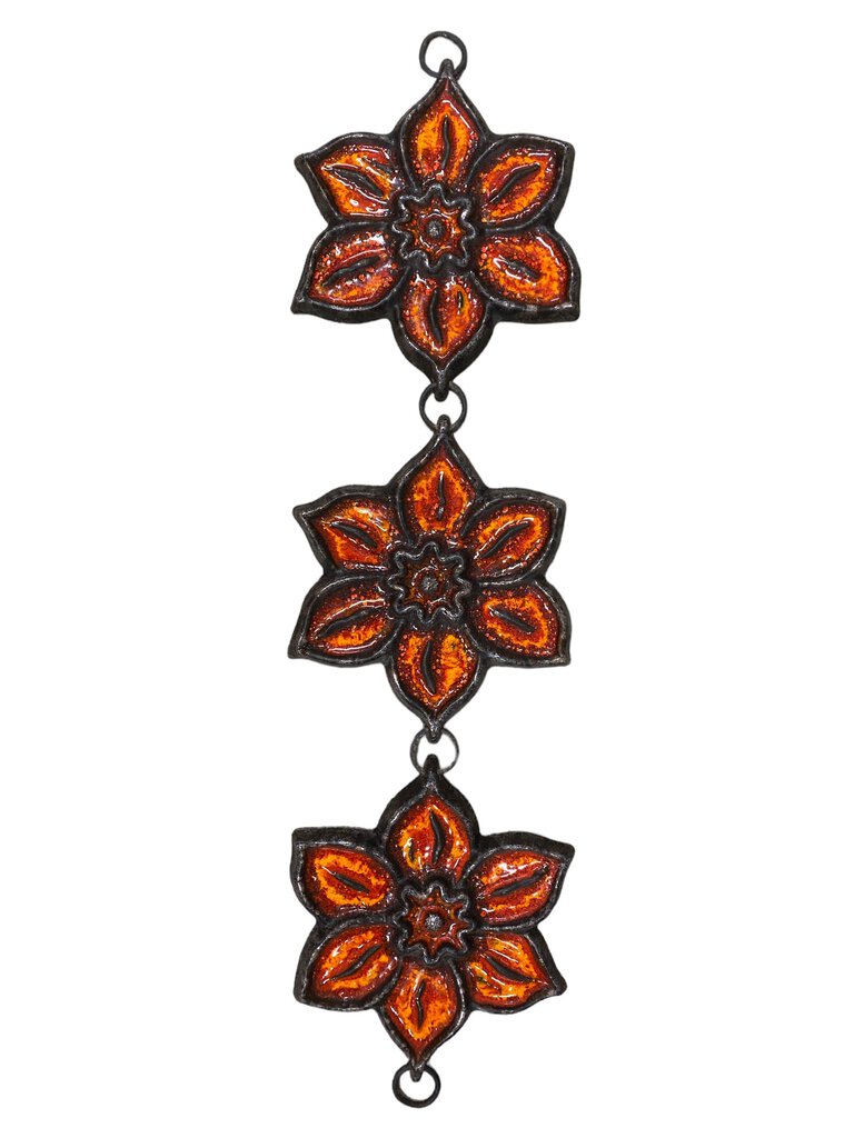 Mid Century Ceramic Glaze Flower Wall Plaque Potter by Jan Erp