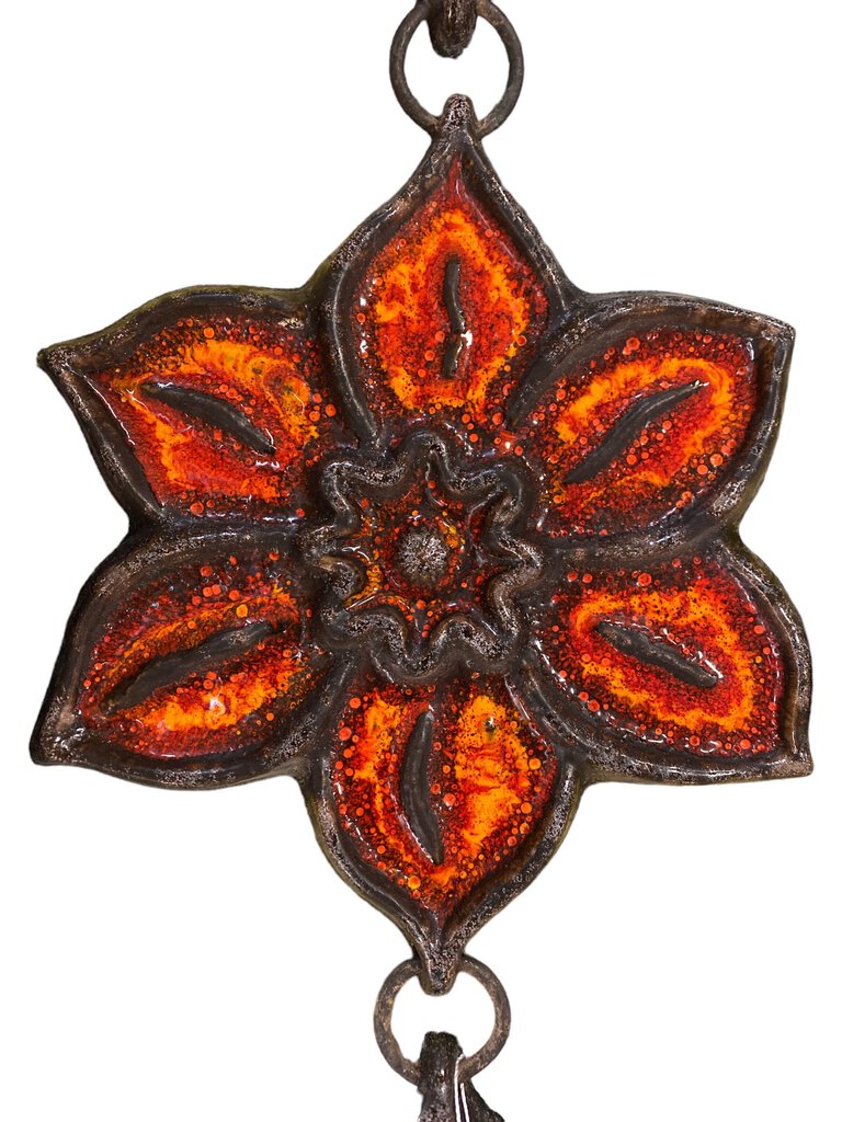 Mid Century Ceramic Glaze Flower Wall Plaque Potter by Jan Erp