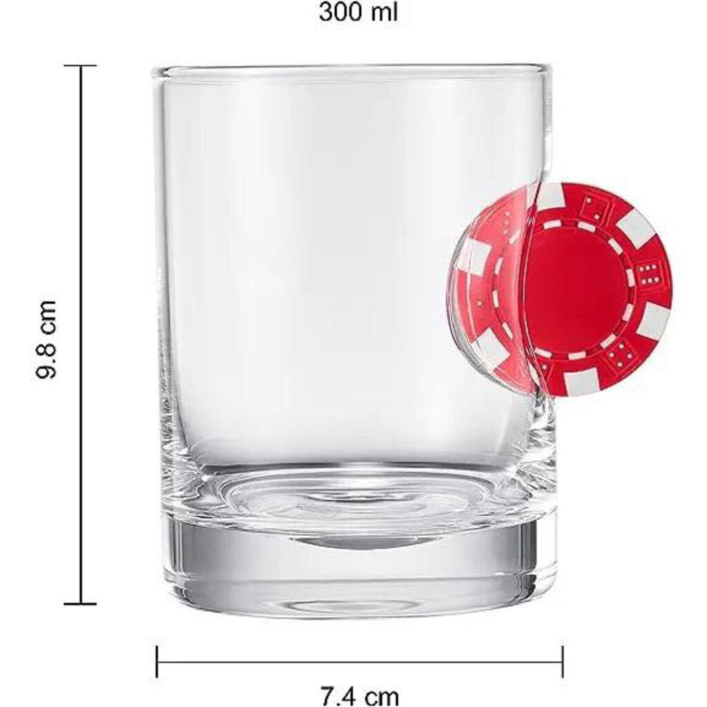 Poker Chip Whiskey & Wine Glasses | Single (20oz)