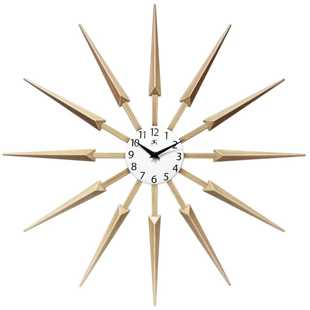Midcentury/Modern Starburst Tan Wall Clock 24.5 Inch