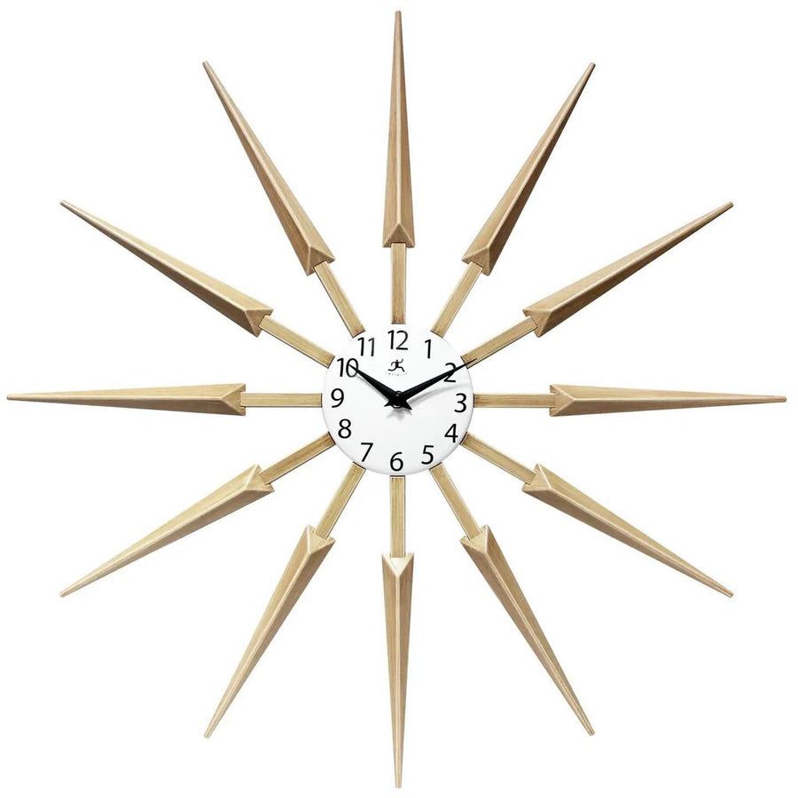 Midcentury/Modern Starburst Tan Wall Clock 24.5 Inch