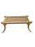 Vintage Light Wood Gold Woven Bench