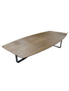 MCM Style Dark Finish Metal Base Coffee Table