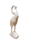 Vintage Wooden Crane Carved Statues