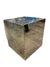 Mirrored Metal Cube End Table