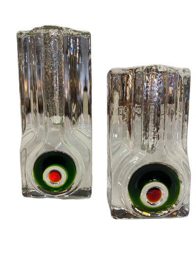 Mid Century Pair of 1970's Solifleur Vases by Waltherglas Germany