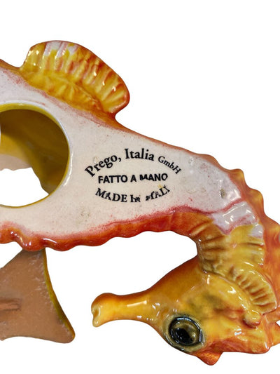 Vintage Italian Set of 3 Ceramic Fishes & Seehors