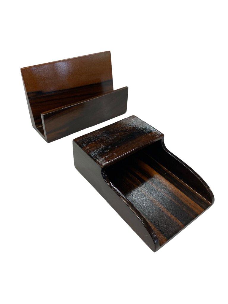 Danish Modern Pair of Rosewood Desk Accessories (Set of 2)