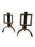 Modernist Iron and Copper Fireplace Andirons