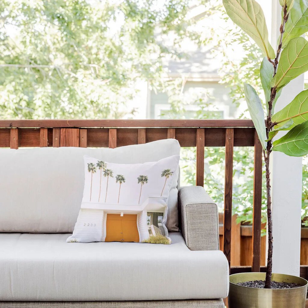 SISI and Seb Palm Springs Throw Pillow 18" x 18"