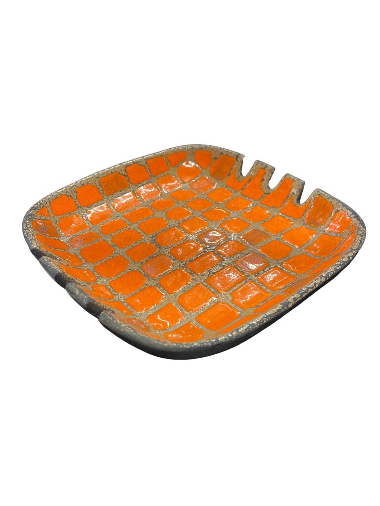 Raymor Mid Century Italian Ceramic Orange Ashtray