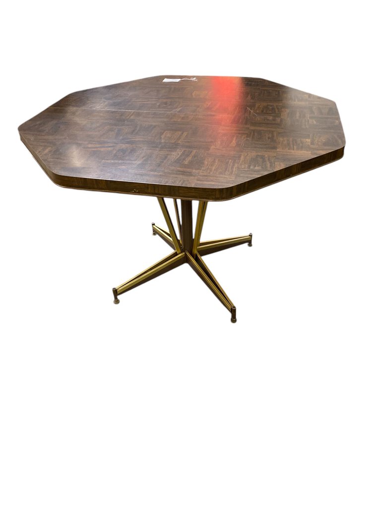 Acme Satin Brass Modern Dinette Gaming Table with 4 Chairs (Set of 5)