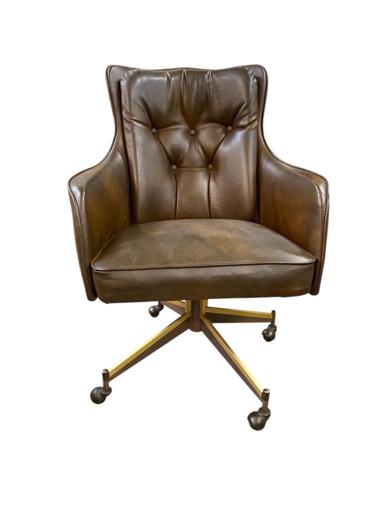 Acme Satin Brass Modern Dinette Gaming Table with 4 Chairs (Set of 5)