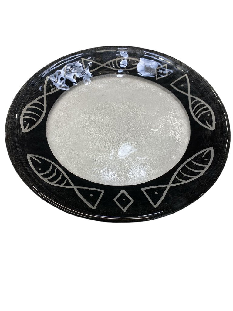 Kosta Boda Uhvira Hand Painted Showplate and Bowl (Set of 2)