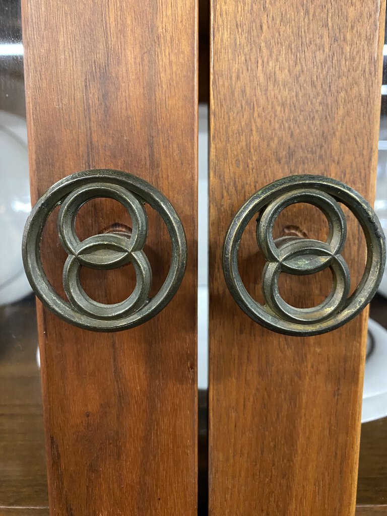 Mid Century Brown Saltman China Cabinet