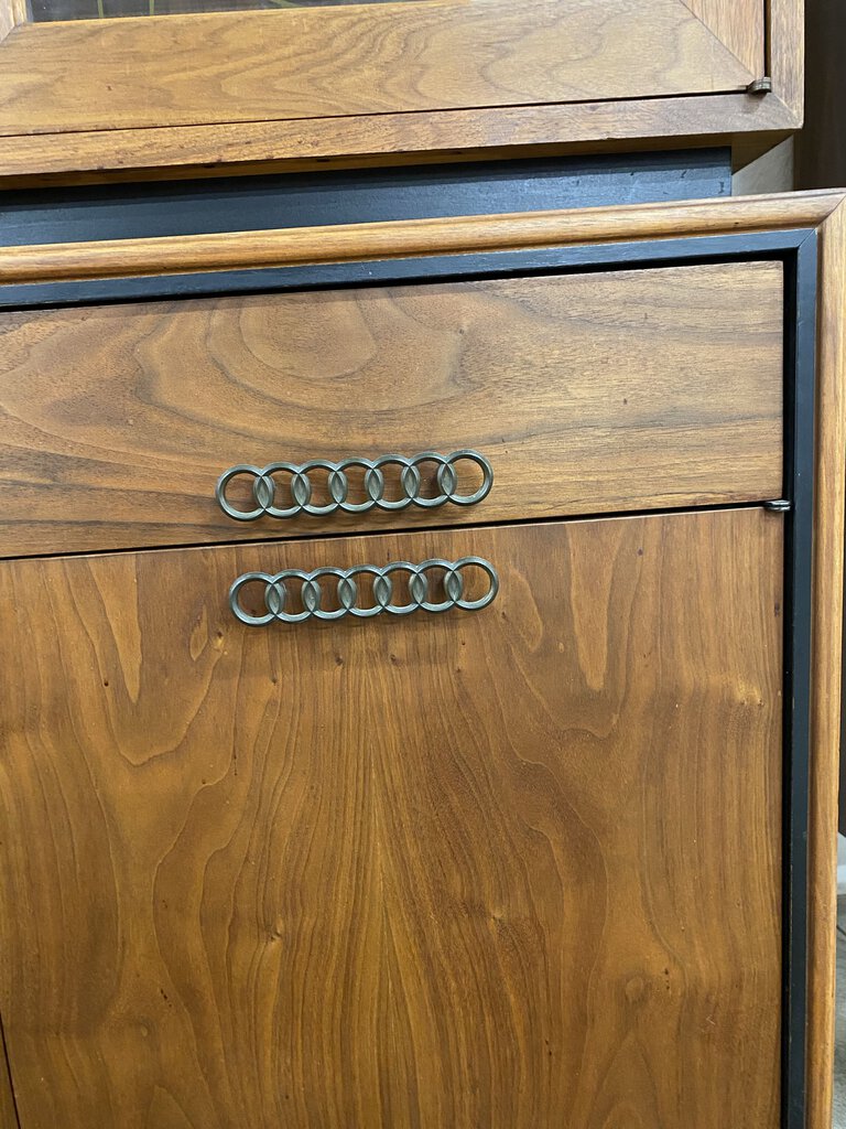 Mid Century Brown Saltman China Cabinet